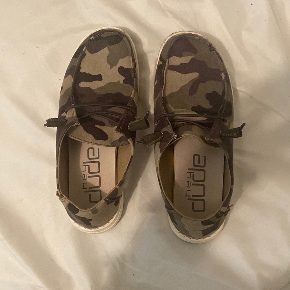 Hey dude camo shoes